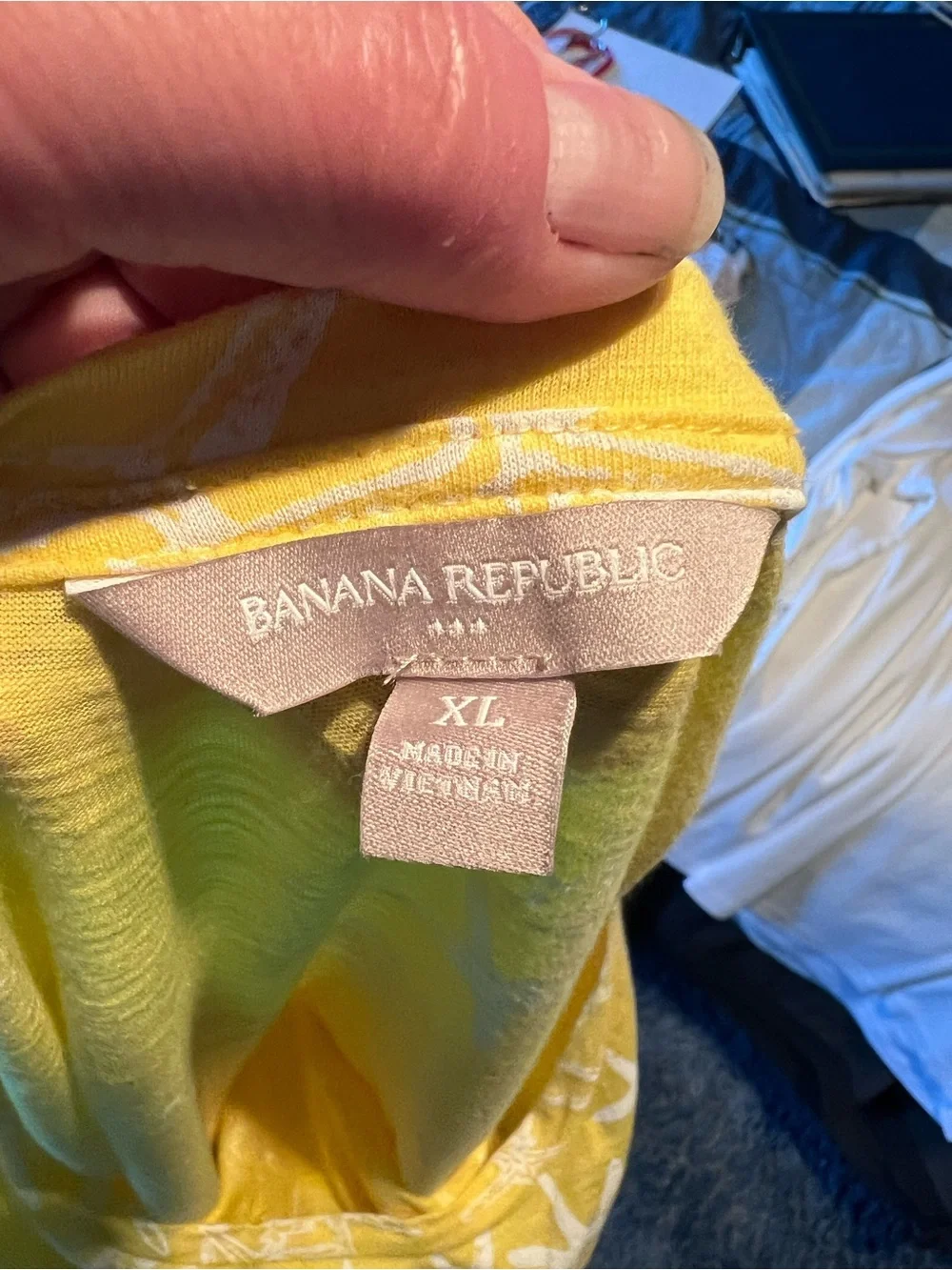 Banana Republic Yellow Starfish Scoop Neck Tee